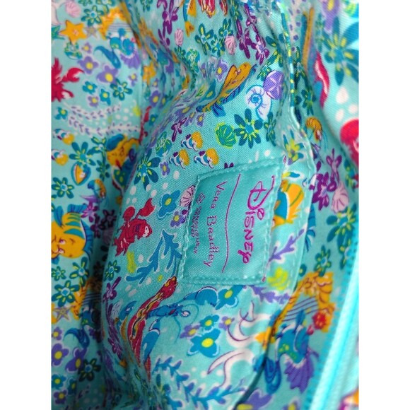Vera Bradley Original Zip Tote In Disney Ariel Little Mermaid Floral - Picture 12 of 13
